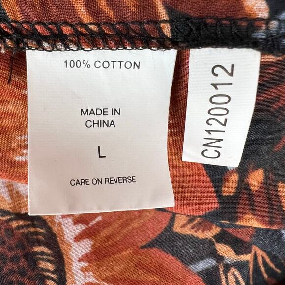 HAPPY x NATURE by Kate Hudson Mini Dress Floral Print in Black & Brown Sz. Large - Picture 10 of 11